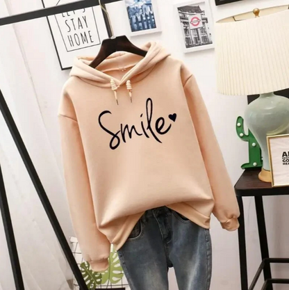 Plush Relaxed Women Hoodie - Oversized Pullover, Cotton Casual
