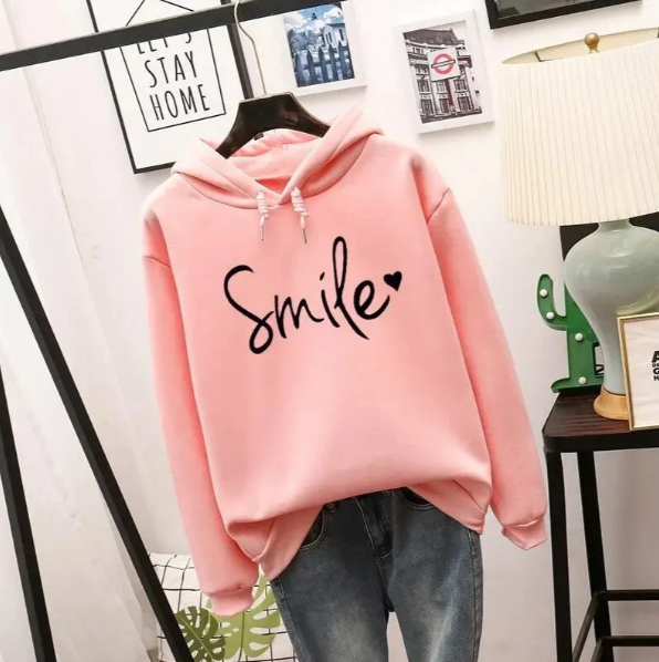 Plush Relaxed Women Hoodie - Oversized Pullover, Cotton Casual