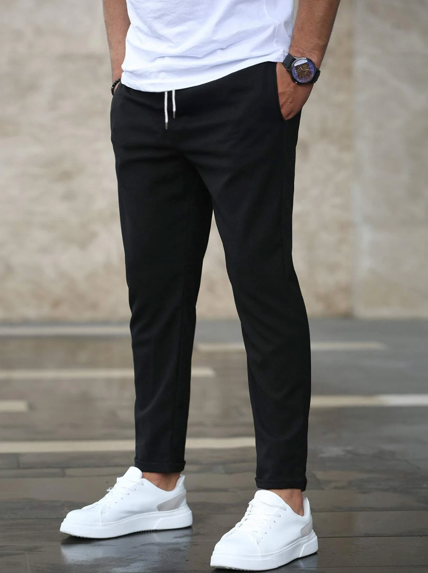 Variant image for Men's Stretch Pants with Adjustable Elastic Waistband, Breathable Fabric, Relaxed Fit for Work and Casual Wear-11