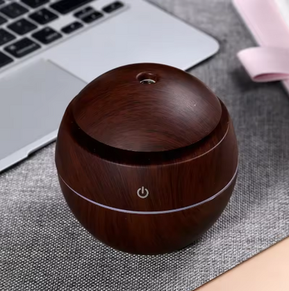 USB Ultrasonic Cool Mist Sprayer Aroma Diffuser Mini Wood Grain Humidifier for Household Use