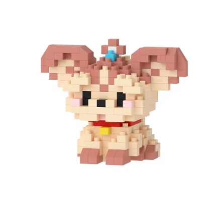 Mini Cute Pet Dog Building Block Kit - 90-Piece Cartoon Animal Educational Toy for Kids and Adults