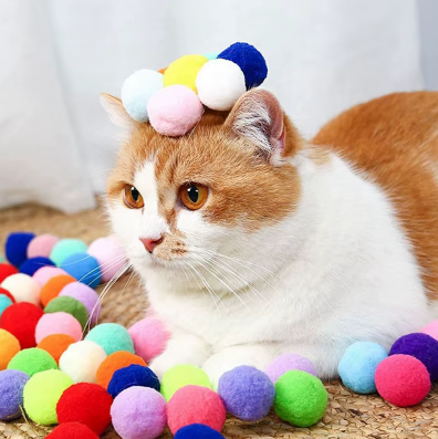 Toys Cat Interactive Launch Toy for Kittens - Plush Ball Shooter Pet Supplies