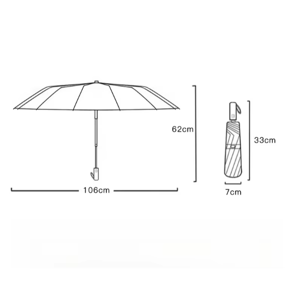 Automatic Fully 24-Bone Umbrella for All Weather Protection