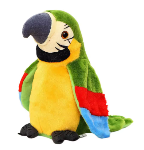 Macaw Talking Parrot Plush Toy - Animated Record & Speak Bird for Kids