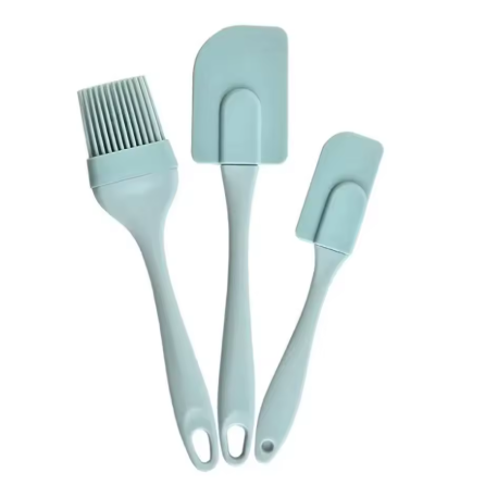 3Pcs Non-Stick Silicone Spatula Kit for Baking, PP Handle, Kitchen Device
