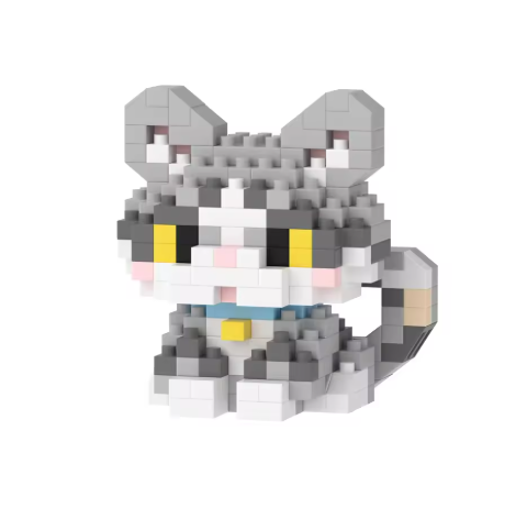 Mini Cute Pet Cat Building Block Kit - Educational Toy for Kids and Adults, City Cartoon Animal Design