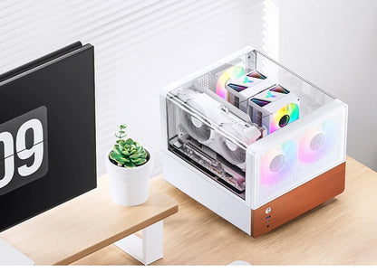 Mini ITX MicroATX PC Case Sea View Glass Travel-Friendly Gaming