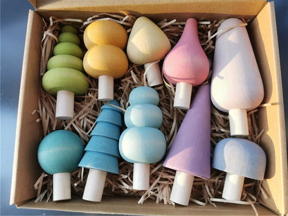 Wooden Building Blocks Pastel Scandinavian Stacking Play Kit Fall 2025 Eco Friendly Imaginative Play Gift