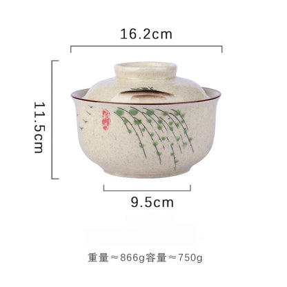 Ramen Instant Bowl With Lid Porcelain Large Capacity