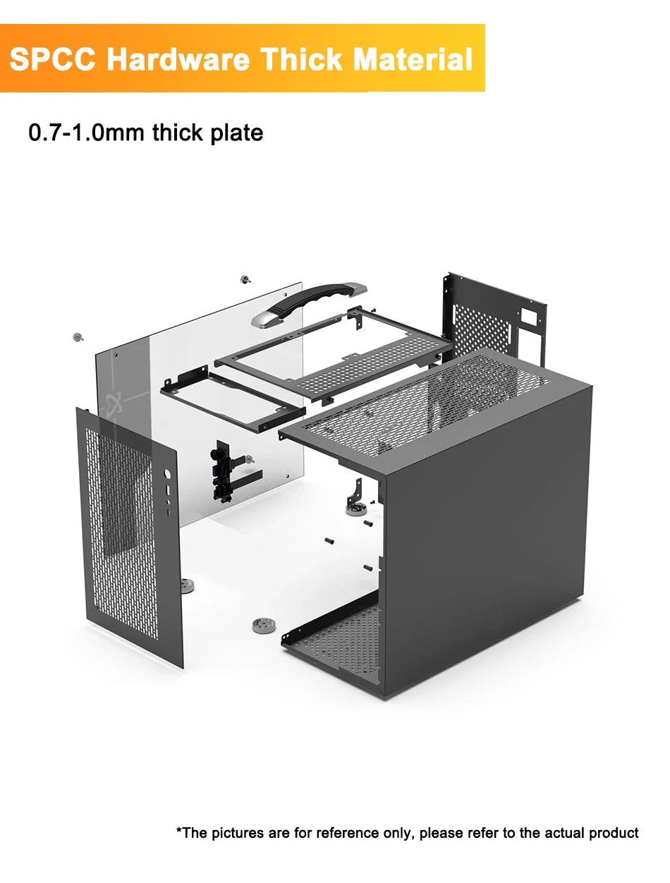 ITX Mini PC Case Transparent Side 240mm Water Cooling