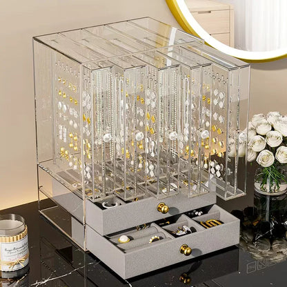 Jewelry2026 Edition Organizer 7-Layer Transparent Drawer Box High Capacity Storage Earrings Necklaces Rings Case Holiday Gifts