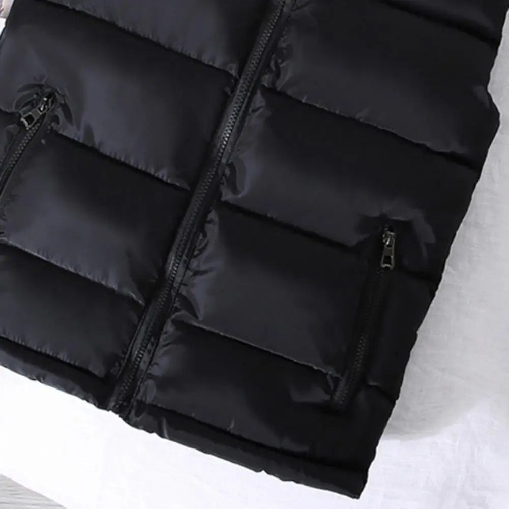 Light Men's Puffer Vest - Slim Stand Collar, Quilted