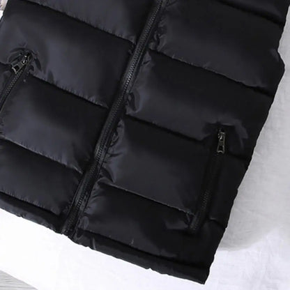 Light Men's Puffer Vest - Slim Stand Collar, Quilted
