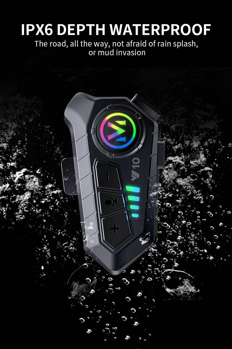 Water-Resistant Hands-Free Call Music Speaker Universal Fit 2026 – Bluetooth 5.3 Motorcycle Helmet Headset Y10