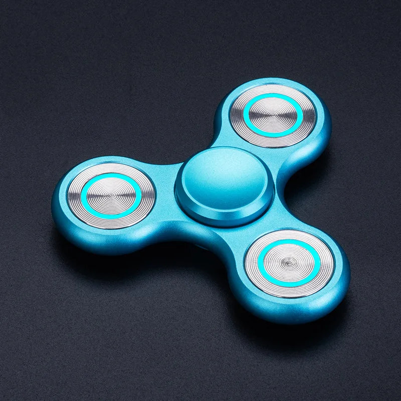 Spinner Fidget Luminous Metal Triangle EDC Desk Focus Toy