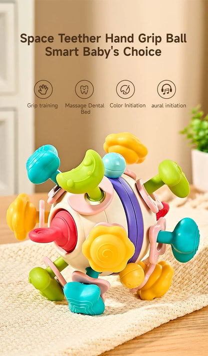 Teether Baby Rattle Hand Grip Sensory Ball Toy Newborn