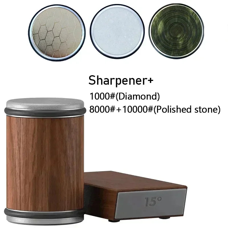 15° & 20° Angle Roller Kitchen Device 2026 – Rolling Diamond Knife Sharpener Kit with Magnetic Holder