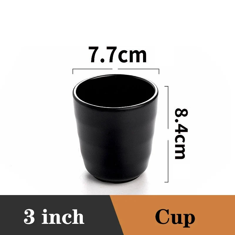 Bowl Ramen Black Plastic Japanese Style Noodle Bowl