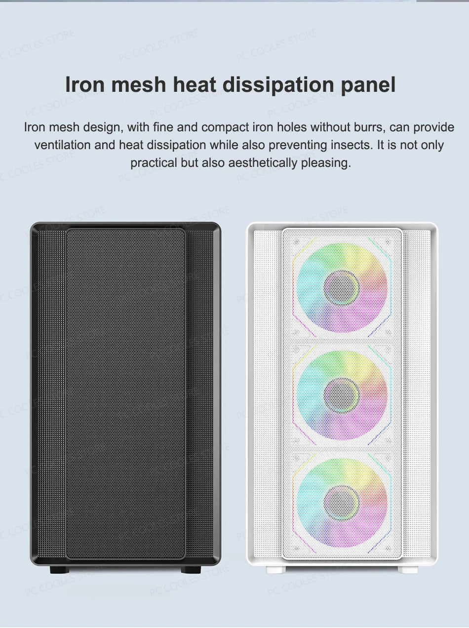Vertical MicroATX Glass PC Case Supports 360mm Radiator
