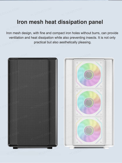 Vertical MicroATX Glass PC Case Supports 360mm Radiator