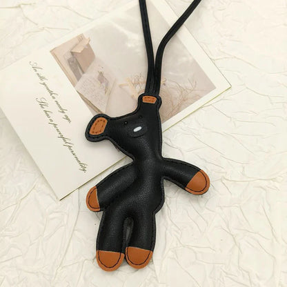 Keychain Bear PU Leather Mini Bag Charm Cute Gift Accessory