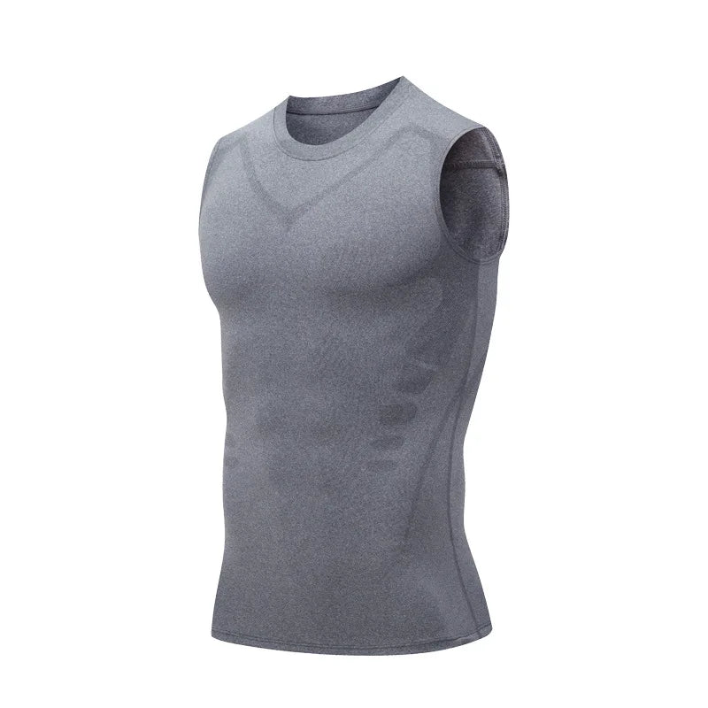 polyester, sleeveless, gym and bodybuilding vest – Fast-dry men's compression tank top