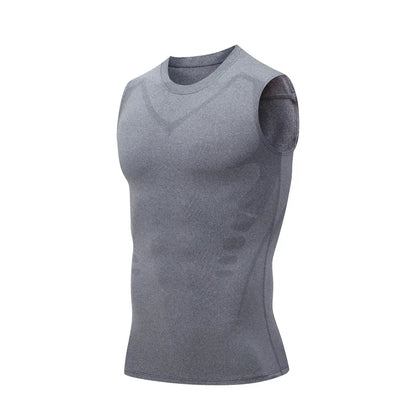 polyester, sleeveless, gym and bodybuilding vest – Fast-dry men's compression tank top