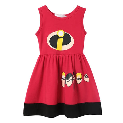 Light girls' dress - sleeveless a-line, polyester, elastane, casual summer wear