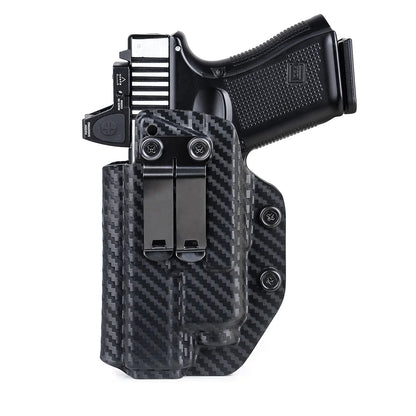 Kydex IWB Holster - TLR-8 Light Compatible, Inside Waistband Concealed Carry, 19 19X 23 25 32 44 45 Compatible