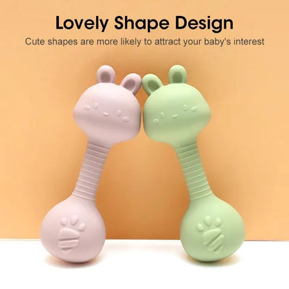 Rabbit Silicone Teether Rattle Newborn Sensory Toys