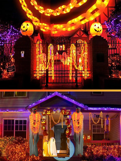 Solar Battery Halloween Chain Lights Water-Resistant 8 Modes