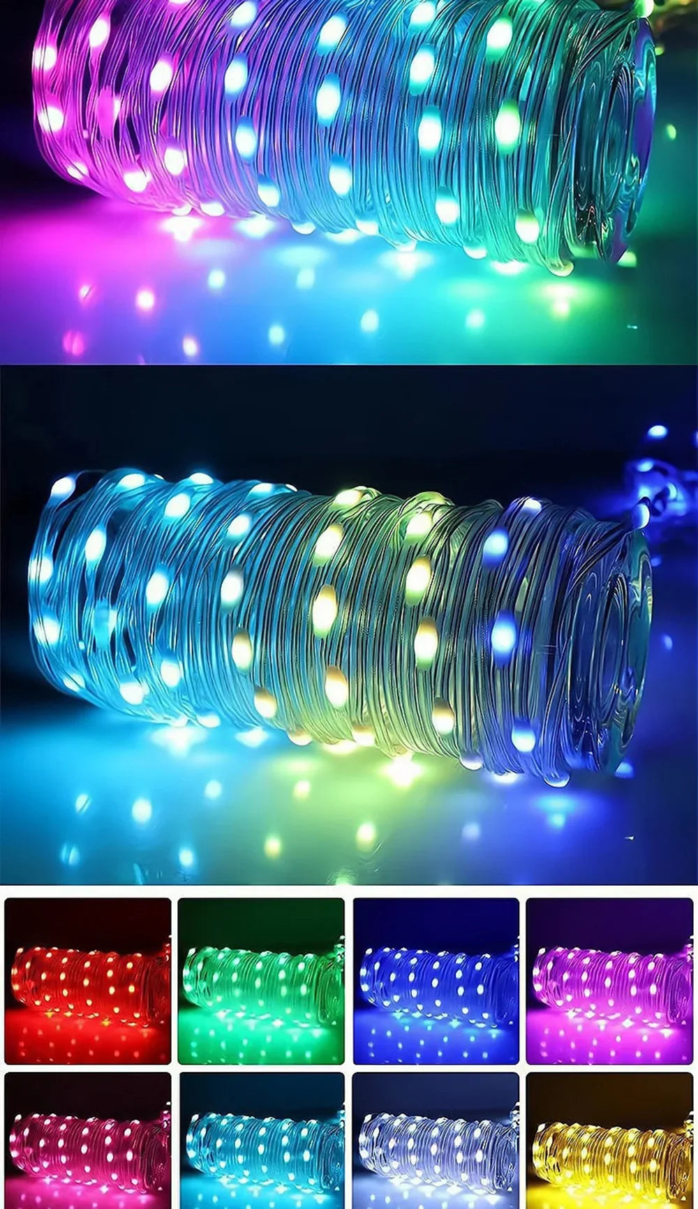 USB Battery-Powered Travel-Friendly Atmosphere Lantern Garden Tent Decor 2026 – 2-in-1 LED Reel Camping String Light