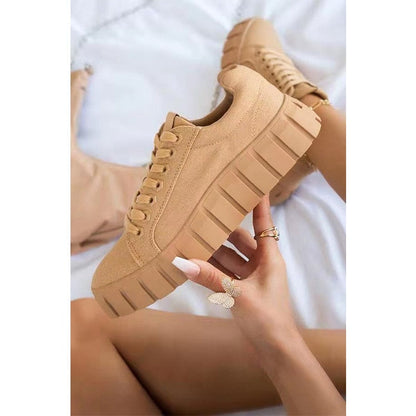 Variant image for Trendy Women's Sneakers with Thick Sole for Comfort in Black, Green, Blue, and Khaki - Casual Sporty Footwear-33