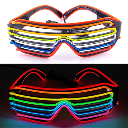 Light LED Up Neon Glasses for Party - Glow in The Dark Party Supplies, EL Wire Party Favors