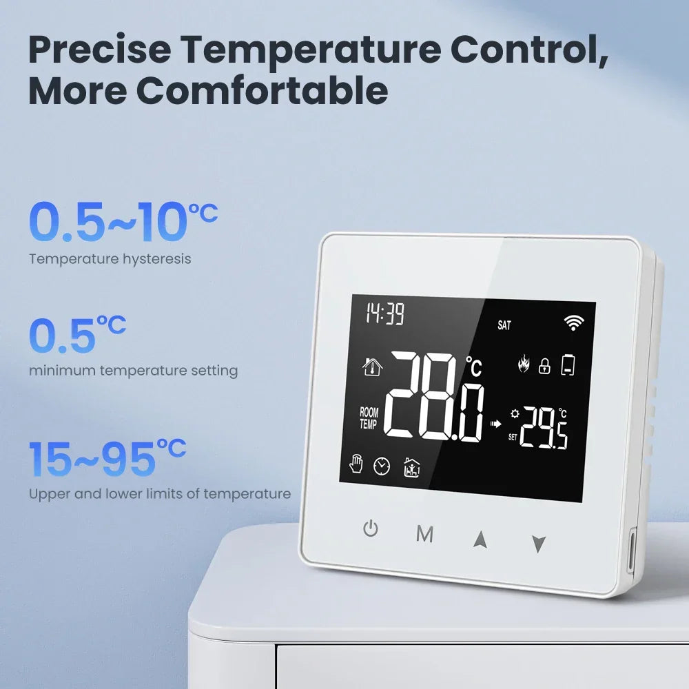 Smart Thermostat Fall 2025 - WiFi ZigBee Boiler Controller, Battery Powered, Alexa Google Household Compatible, Low Power