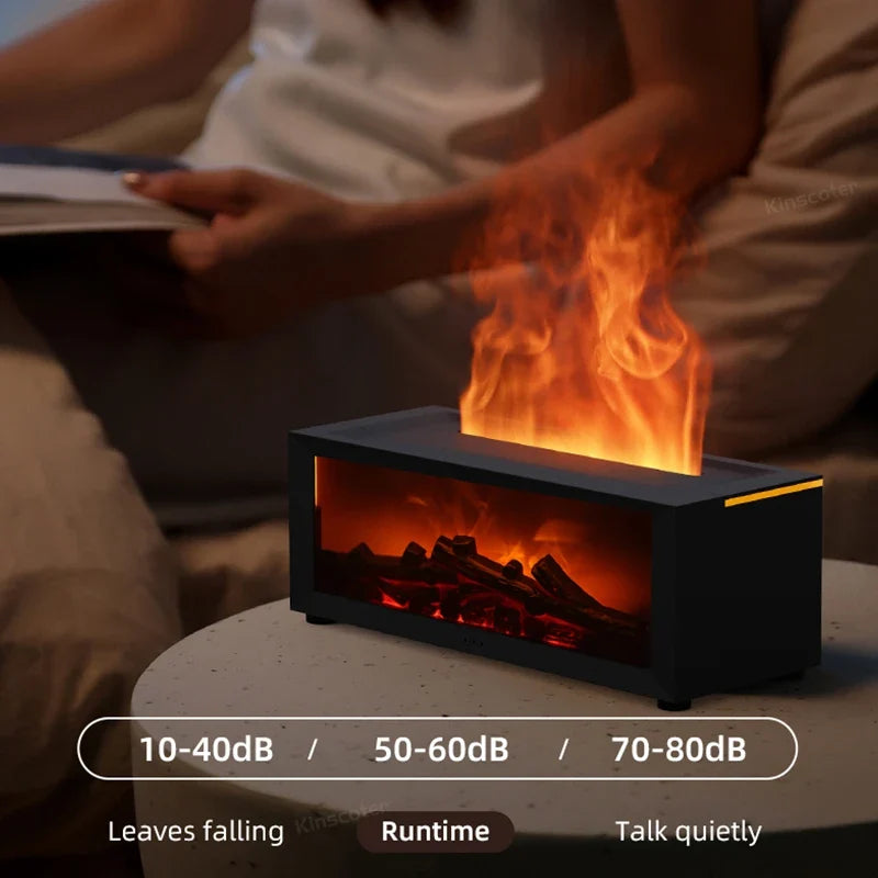 Creative Fireplace Air Humidifier Diffuser with LED Light Remote Control for Household Gift