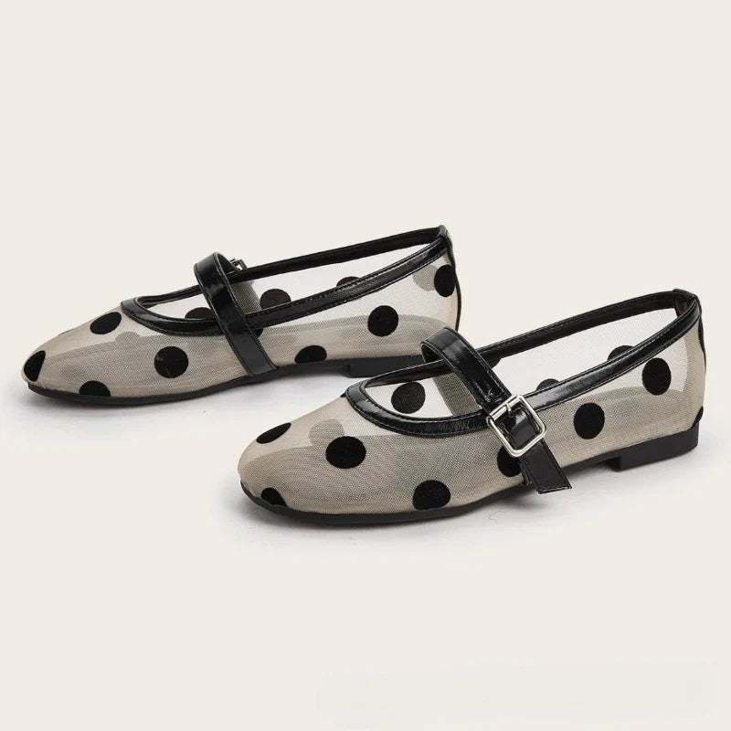 Women Breathable Mary Jane Flats - Round Toe Mesh, Casual