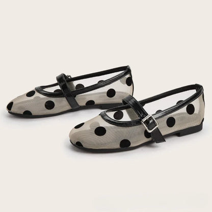 Women Breathable Mary Jane Flats - Round Toe Mesh, Casual