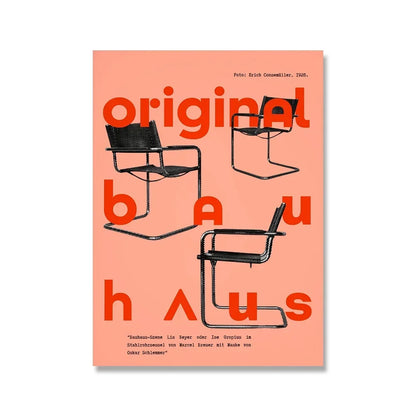 Bauhaus Canvas Wall Art Print Pink Quote Contemporary Scandinavian
