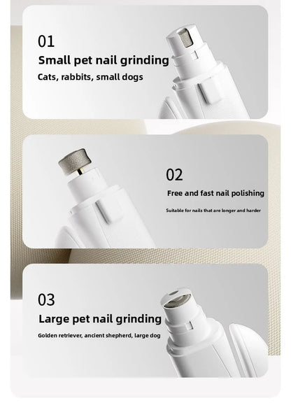 USB-C Battery-Powered Dog Cat Trimmer 2026 – 2-in-1 Pet Nail Clipper & Grinder with LED Blood Line Light
