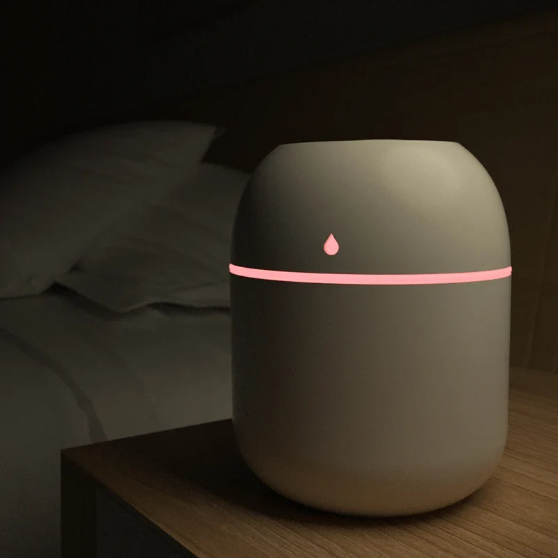 Travel-Friendly USB Ultrasonic Air Mini Humidifier Diffuser with LED Lamp - Car Purifier Aroma Mist Maker for Household & Travel