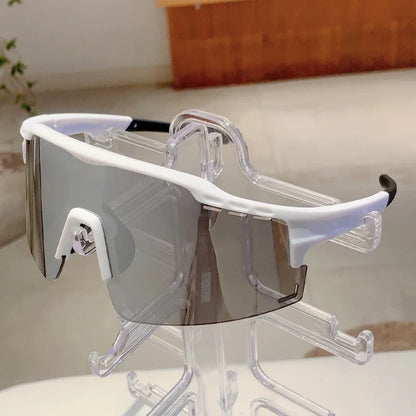 Sports Oversized Sunglasses Men, 2025 Punk Mirror Anti-UV Riding Shades
