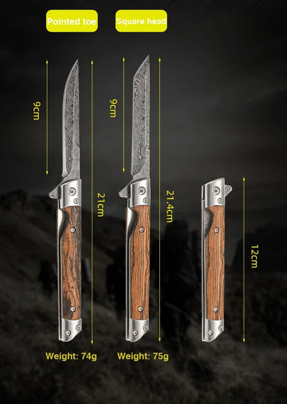 Outdoor Camping Multi-Use EDC 2026 – Damascus Pattern Folding Pocket Knife Stainless Steel