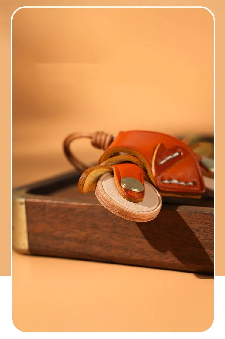 Motorcycle Leather Keychain Mini Bag Pendant Vintage