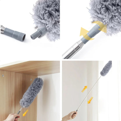 Microfiber Cleaning Device Kit - 4PCS Long Handle Duster & Brushes for Household Cleaning