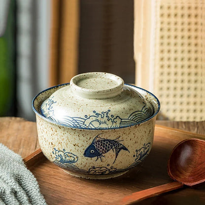 Ramen Instant Bowl With Lid Porcelain Large Capacity