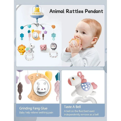 Mobile Crib Remote Music Light Newborn Sensory Toys