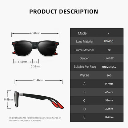 Square Vintage Sunglasses UV400 For Men Women Driving Fishing Eyewear