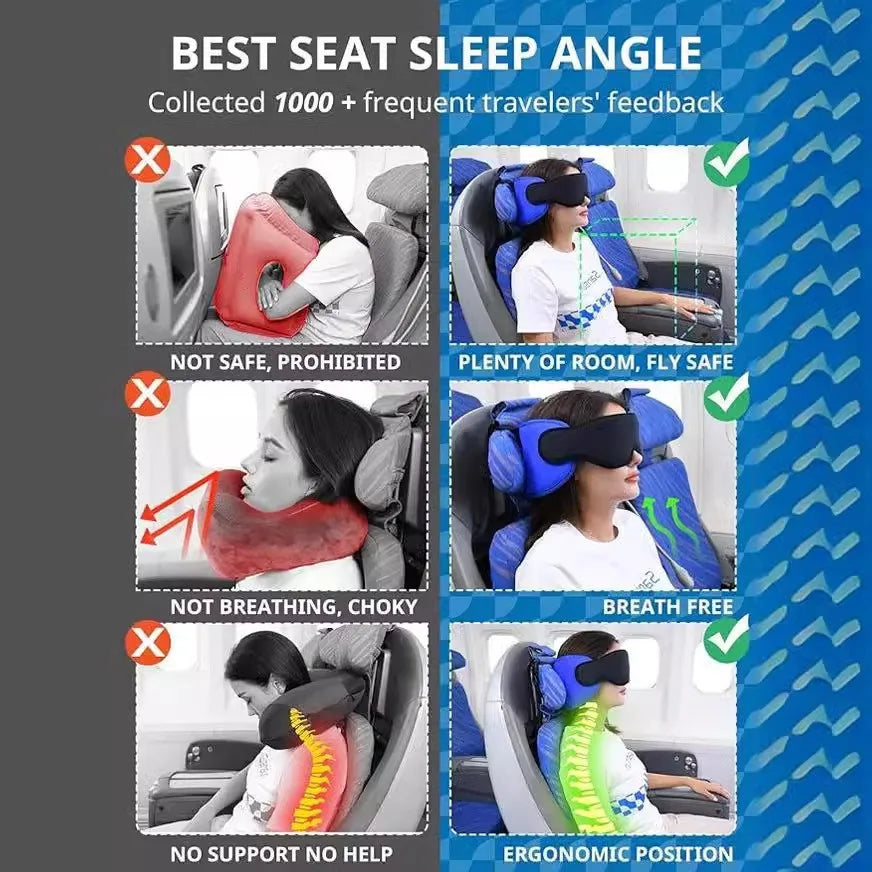 Travel Pillow 3D Contoured Flexible Eye Mask for Airplane Sleep Aid Fall 2026 TikTok Viral Gift