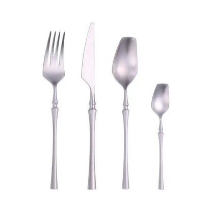 Stainless Steel 18/10  Cutlery Kit - Glossy Silver Dinnerware, Matte 304 Tableware for Gifts